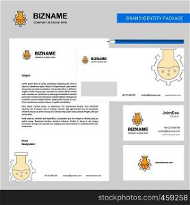 Flask Business Letterhead, Envelope and visiting Card Design vector template