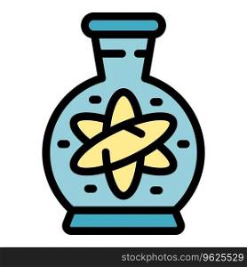 Flask energy icon outline vector. Futuristic research. Space station color flat. Flask energy icon vector flat