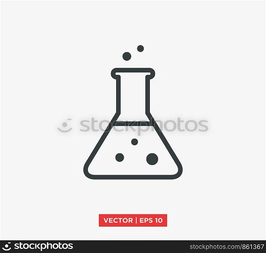 Flask Erlenmeyer Lab Icon Vector Illustration