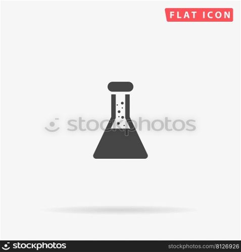 Flask flat vector icon. Hand drawn style design illustrations.. Flask flat vector icon