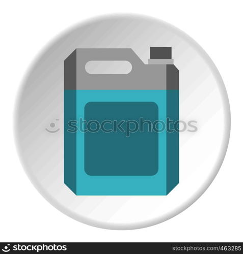 Flask for gasoline icon in flat circle isolated vector illustration for web. Flask for gasoline icon circle