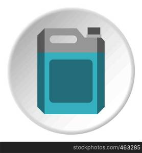 Flask for gasoline icon in flat circle isolated vector illustration for web. Flask for gasoline icon circle