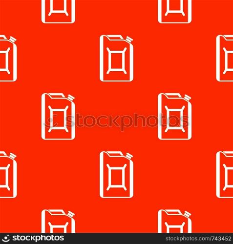 Flask for gasoline pattern repeat seamless in orange color for any design. Vector geometric illustration. Flask for gasoline pattern seamless