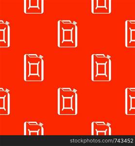 Flask for gasoline pattern repeat seamless in orange color for any design. Vector geometric illustration. Flask for gasoline pattern seamless