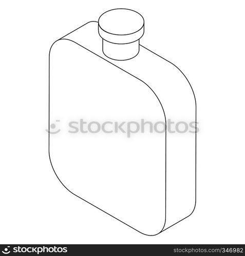 Flask icon in isometric 3d style on a white background. Flask icon, isometric 3d style