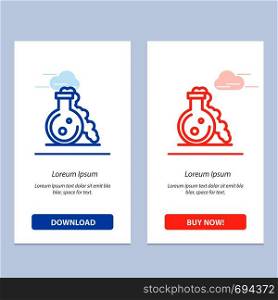 Flask, Lab, Test, Medical Blue and Red Download and Buy Now web Widget Card Template