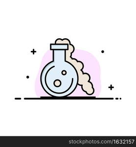Flask, Lab, Test, Medical Business Flat Line Filled Icon Vector Banner Template