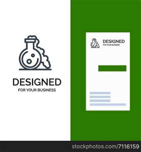 Flask, Lab, Test, Medical Grey Logo Design and Business Card Template
