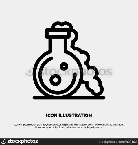 Flask, Lab, Test, Medical Line Icon Vector