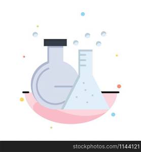 Flask, Lab, Tube, Test Abstract Flat Color Icon Template