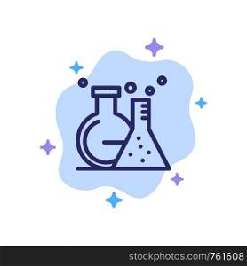 Flask, Lab, Tube, Test Blue Icon on Abstract Cloud Background