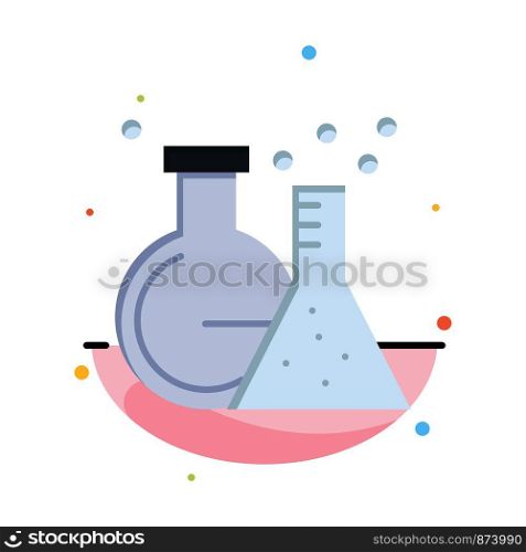 Flask, Lab, Tube, Test Business Logo Template. Flat Color
