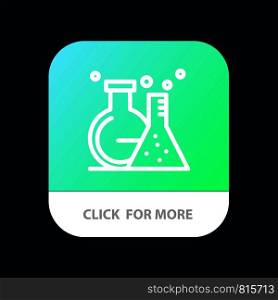 Flask, Lab, Tube, Test Mobile App Button. Android and IOS Line Version