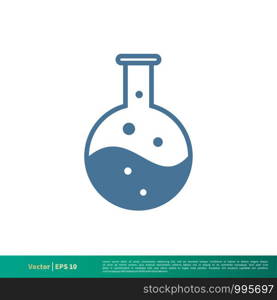 Flask Laboratory Glass Icon Vector Logo Template Illustration Design. Vector EPS 10.