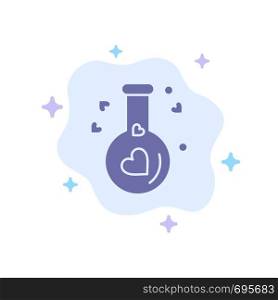 Flask, Love, Heart, Wedding Blue Icon on Abstract Cloud Background