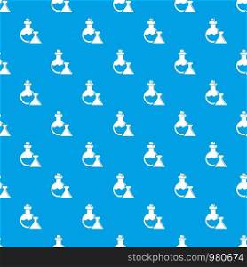 Flask pattern vector seamless blue repeat for any use. Flask pattern vector seamless blue
