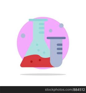 Flask, Tube, Lab, Science Abstract Circle Background Flat color Icon