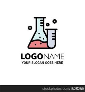 Flask, Tube, Lab, Science Business Logo Template. Flat Color