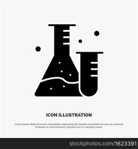 Flask, Tube, Lab, Science solid Glyph Icon vector