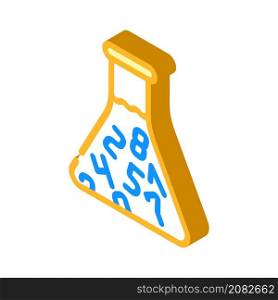 flask with numbers isometric icon vector. flask with numbers sign. isolated symbol illustration. flask with numbers isometric icon vector illustration