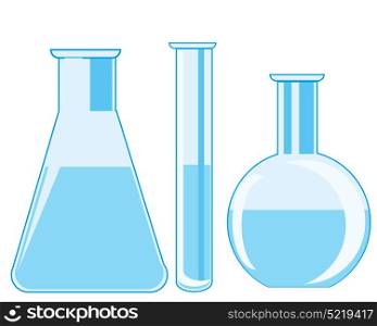 Flasks and test tube laboratory. Flasks and test tube laboratory on white background is insulated