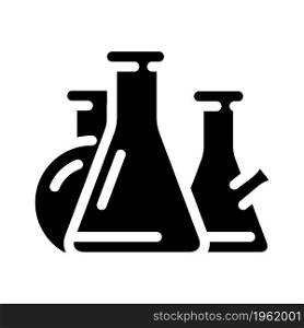 flasks lab tools glyph icon vector. flasks lab tools sign. isolated contour symbol black illustration. flasks lab tools glyph icon vector illustration