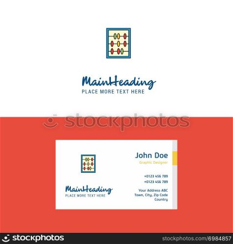 Flat Abacus Logo and Visiting Card Template. Busienss Concept Logo Design