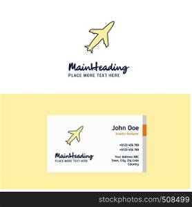 Flat Aeroplane Logo and Visiting Card Template. Busienss Concept Logo Design