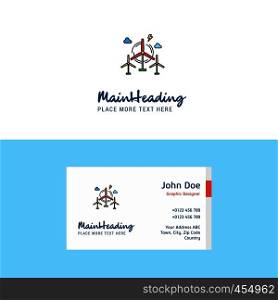 Flat Air turbine Logo and Visiting Card Template. Busienss Concept Logo Design