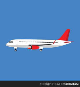 Flat airplane vector illustration on white background