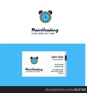 Flat Alarm clock Logo and Visiting Card Template. Busienss Concept Logo Design