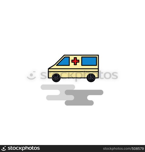 Flat Ambulance Icon. Vector