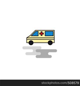 Flat Ambulance Icon. Vector