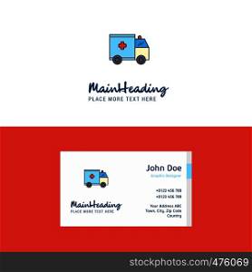 Flat Ambulance Logo and Visiting Card Template. Busienss Concept Logo Design