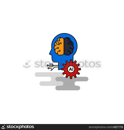 Flat Artificial intelligence Icon. Vector