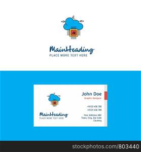 Flat Artificial intelligence on cloud Logo and Visiting Card Template. Busienss Concept Logo Design