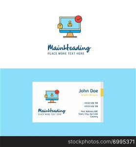 Flat Avatar on monitor Logo and Visiting Card Template. Busienss Concept Logo Design