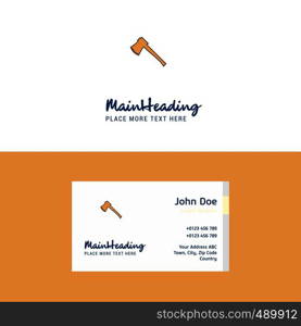 Flat Axe Logo and Visiting Card Template. Busienss Concept Logo Design