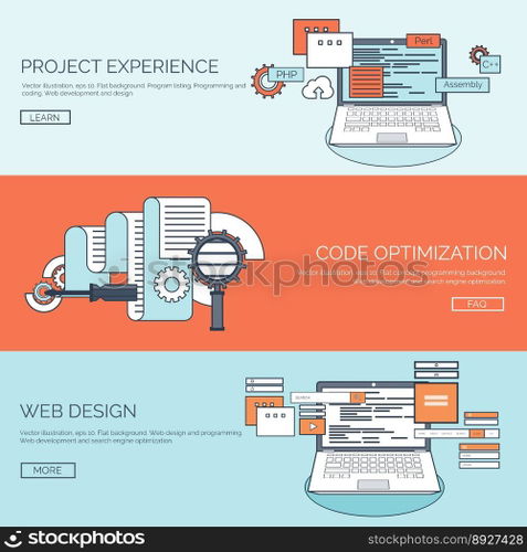 Flat background coding vector image