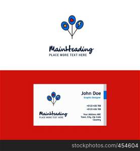 Flat Balloons Logo and Visiting Card Template. Busienss Concept Logo Design