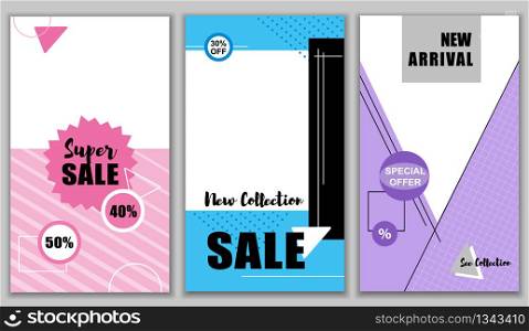 Flat Banner Super Sale New 40 50 Percent Collection 30 Off. Set New Arrival. Special Offers watch Entire Price. Latest Discounts Online. Billboard latest Lucrative Offers. Vector Illustration.