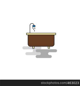 Flat Bathtub Icon. Vector