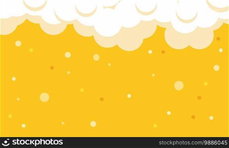 Flat beer background with flowing white foam. Simple beer background for tavern vector illustration concept banner