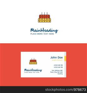 Flat Birthday cake Logo and Visiting Card Template. Busienss Concept Logo Design