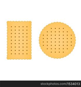 Flat biscuit icon isolated on white background. Vector illustration
