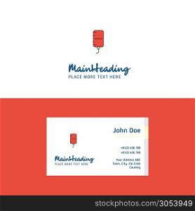 Flat Blood bottle Logo and Visiting Card Template. Busienss Concept Logo Design