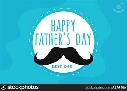 flat blue happy father’s day greeting design