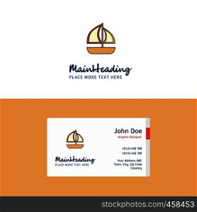 Flat Boat Logo and Visiting Card Template. Busienss Concept Logo Design
