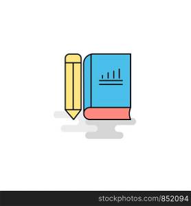 Flat Book and pencil Icon. Vector