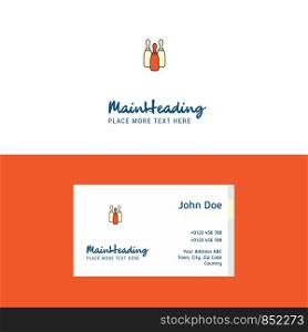 Flat Bowling Logo and Visiting Card Template. Busienss Concept Logo Design